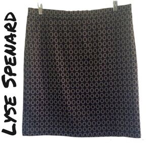 Lyse Spenard Brown Geometric Print Pencil Skirt Size XL